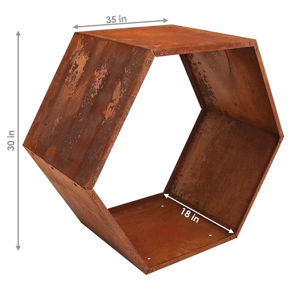 Sunnydaze 30-In Hexagon Rustic Honeycomb Log Rack