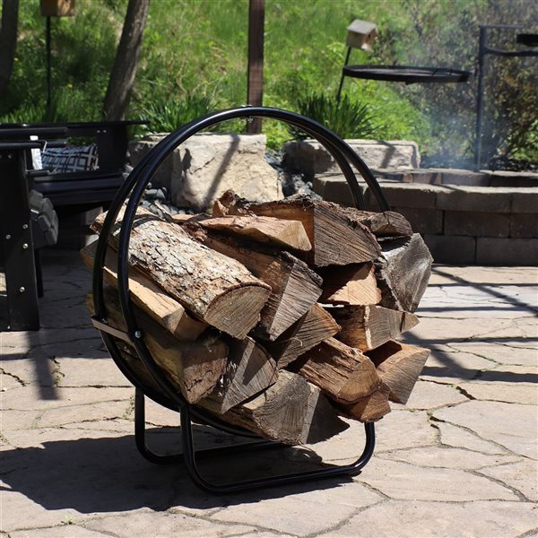 Sunnydaze 24-In Steel Firewood Log Hoop