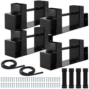 Sunnydaze 2-Set Adjustable Steel Log Rack Brackets with Accessory Kit