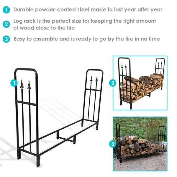 Sunnydaze 6-Ft Decorative Firewood Log Rack