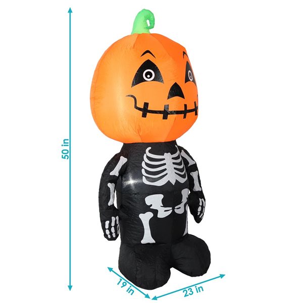 Sunnydaze Decor 4.2-ft X 1.9-ft Internal Light Jack-o-lantern Halloween Inflatable