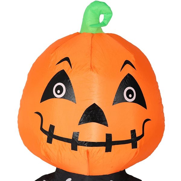 Sunnydaze Decor 4.2-ft X 1.9-ft Internal Light Jack-o-lantern Halloween Inflatable