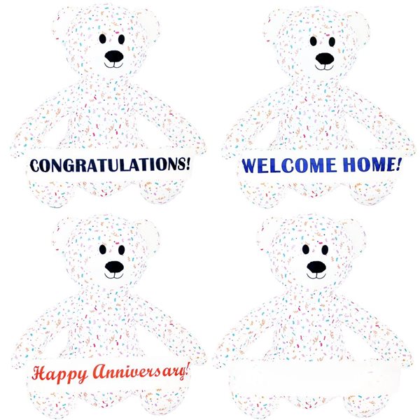 Sunnydaze Sprinkles 6-Ft Inflatable Celebration Bear with 5 Banners