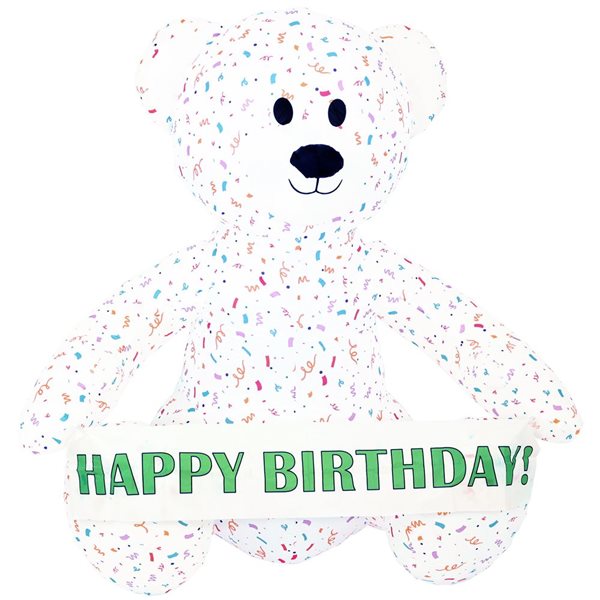 Sunnydaze Sprinkles 6-Ft Inflatable Celebration Bear with 5 Banners