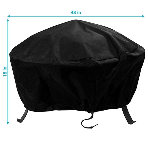 Sunnydaze Decor 40-in Black Round Firepit Cover