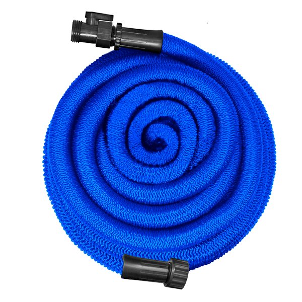 Xhose 5/8-in x 25-ft Heavy-Duty Lightweight Kink-Free Expandable Standard Hybrid Polymer Blue Garden Hose