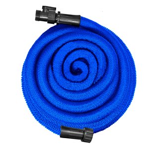 Tuyau d'arrosage Xhose 5/8 po x 25 pi robuste extensible léger sans pli standard polymère hybride bleu