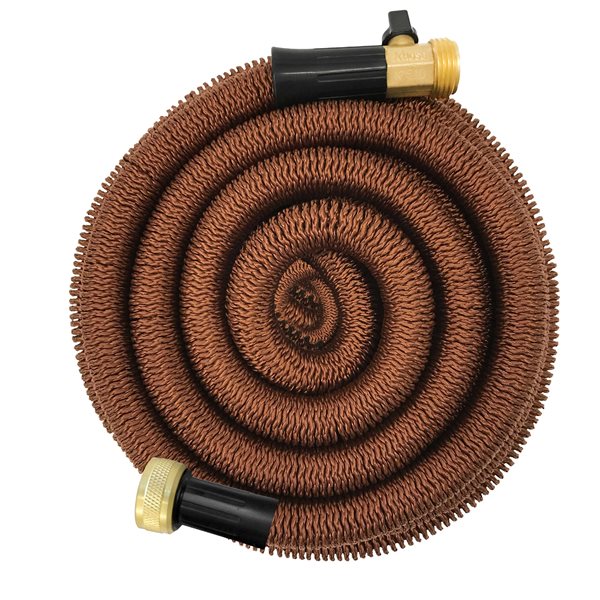 Tuyau d'arrosage Big Boss Xhose PRO 5/8 po x 50 pi robuste extensible léger sans pli standard polymère hybride bronze