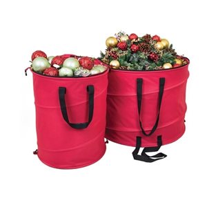 Northlight 30-In Red and Black Extra Large Pop-Up Christmas Decorations Storage Bag