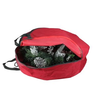 Dyno 36-In Red and Black Zip Up Christmas Wreath Storage Bag