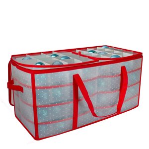Northlight 26.25-In Transparent Zip Up Christmas Storage Box for 128 Ornaments
