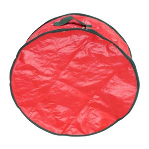 Northlight 24-In Red and Green Christmas Wreath Round Storage Bag with Carrying Handle