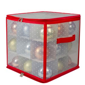 Northlight 12-In Transparent Zip Up Christmas Storage Box for 27 Ornaments