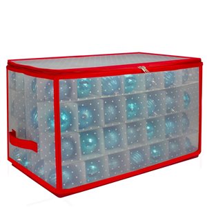 Northlight 20.5-In Transparent Zip Up Christmas Storage Box for 112 Ornaments