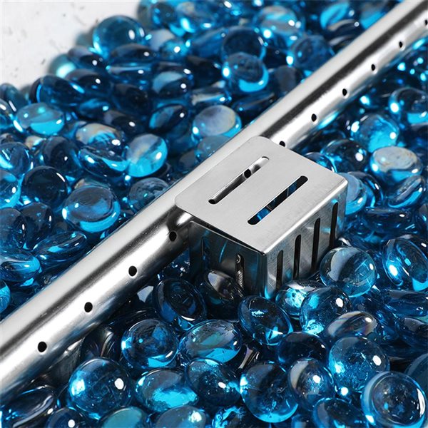 UPHA 42-In 50000-BTU Beige Rectangle Outdoor Propane Fire Pit Table