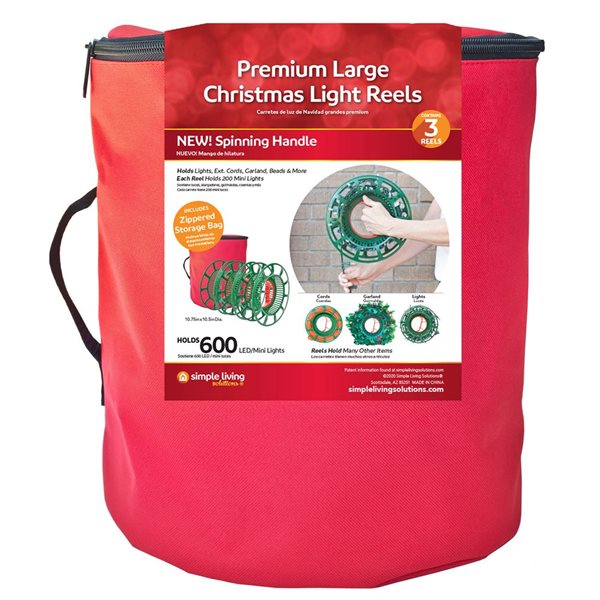 Northlight 3 Reel Christmas Light Set Quilted Storage Bag