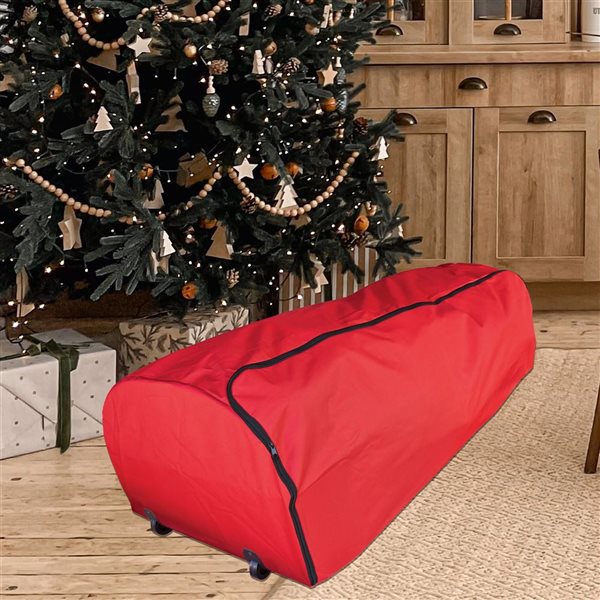 Northlight Rolling Christmas Tree Bag Red 25.5 x 25.5 x 51-in