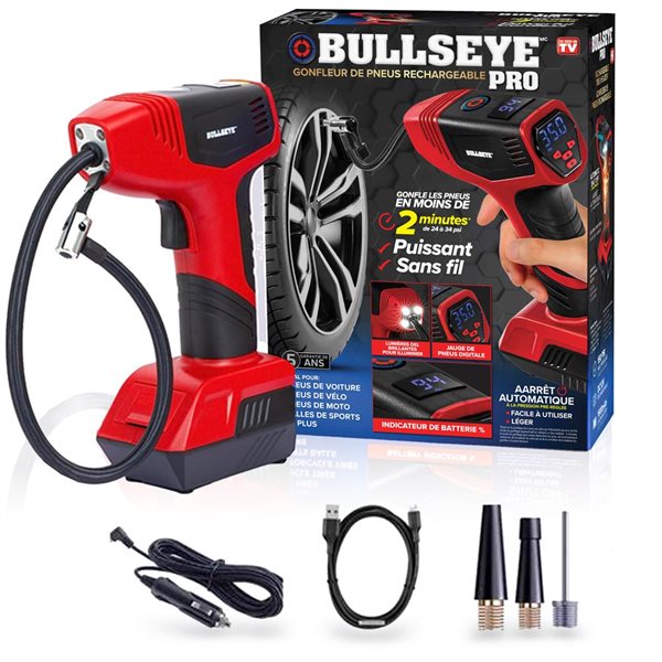 Pompe de gonflage de pneus portative Bullseye Pro de Bell + Howell 9475