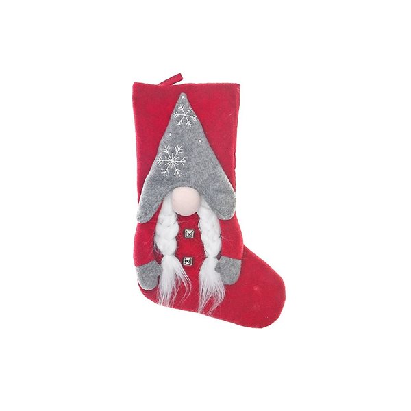 iH casadécor 20-in Multicolor Ella Gnome Christmas Stocking with Snowflake