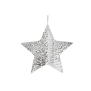 IH Casa Decor Christmas Hammered Metal Star Ornaments - Set of 12