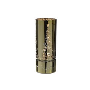 IH Casa Decor 3.15 dia x 8-in H Gold Cylindrical Glass LED Christmas Tabletop Decoration