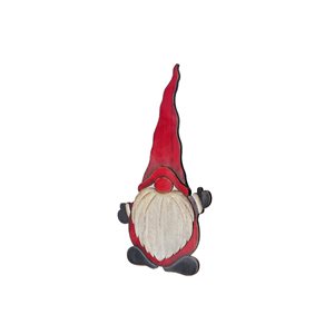 IH Casa Decor 9.8 x 18-in Red/Black/White Wooden Christmas Gnome on Stand
