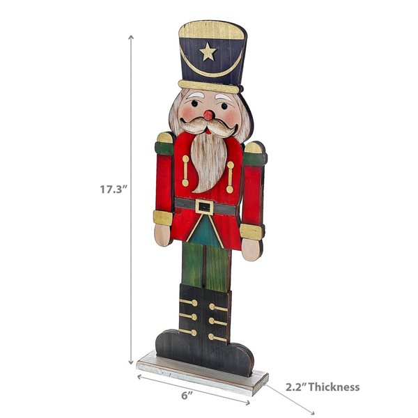 IH Casa Decor 17.3-in H Wooden Black Top Hat Nutcrackers on Stand - 2 ...