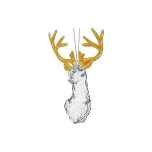 IH Casa Decor 6.3-in H Acrylic and Gold Reindeer Head Hanging Ornaments - 12/Pk
