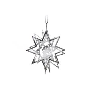 IH Casa Decor 4.75-in Silver Metal Star with Spinning Angel Ornament - 12/Pk