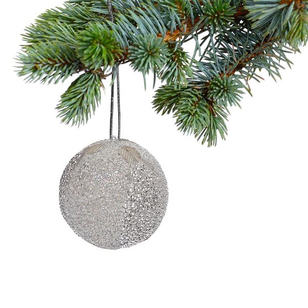 iH casadécor 10-cm Christmas Arrow Glam Balls - Set of 2