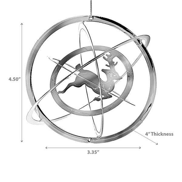 iH casadécor 12-Pack 4.5-in 3D Silver Metal Single Reindeer Christmas Ornament