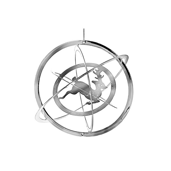 iH casadécor 12-Pack 4.5-in 3D Silver Metal Single Reindeer Christmas Ornament