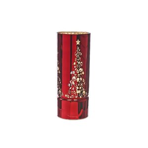 Lanterne de Noël IH Casa Decor 8 po cylindrique DEL en verre rouge
