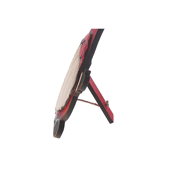 iH casadécor 6.7 x 1 x 12.6-in Red Wood Waving Gnome on Stand