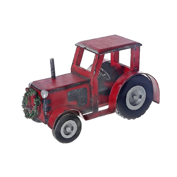 IH CASA DECOR IH Casa Décor 11 x 5.15-in Wood Red Tractor with Wreath ...