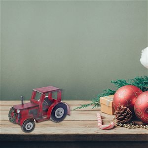 Tracteur avec couronne IH Casa Décor 11 x 5,15 po en bois rouge
