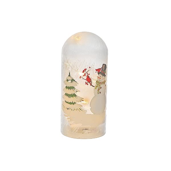 iH casadécor 8.25-in Glass LED Dome Snowman