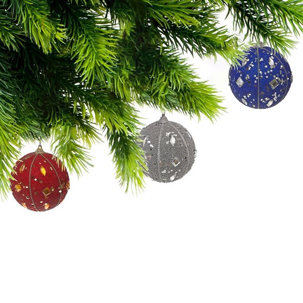 iH casadécor 4-in dia Plastic Christmas Ornament Assortment - 12/Pack