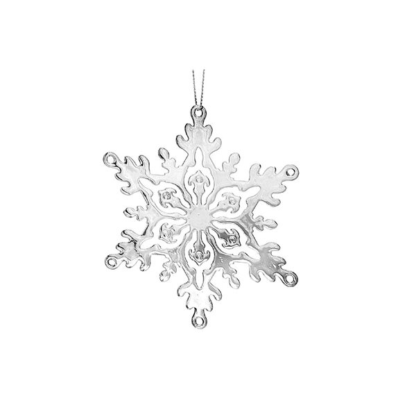 iH casadécor 3.35-in x 4-in Silver Metal Snowflake Ornaments - 12/Pack ...