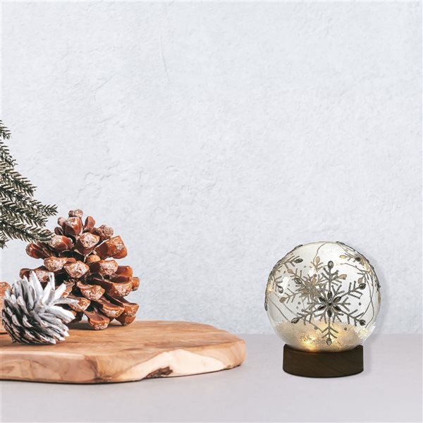 Kit Boule à Neige à Personnaliser - Boule En Verre 80 Mm, Socle Porcelaine + Neige - DIY Créatif