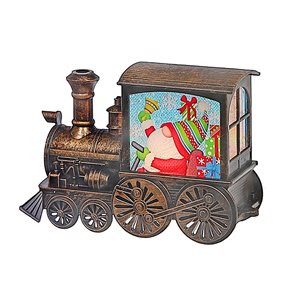 IH Casa Decor 3.3-in Plastic LED-Lighted Gnome on Train Christmas Tabletop Decoration
