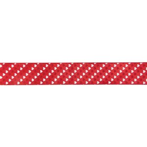 Northlight 2.5-in x 32.8-ft Red Polyester with White Hearts Decorative Ribbon
