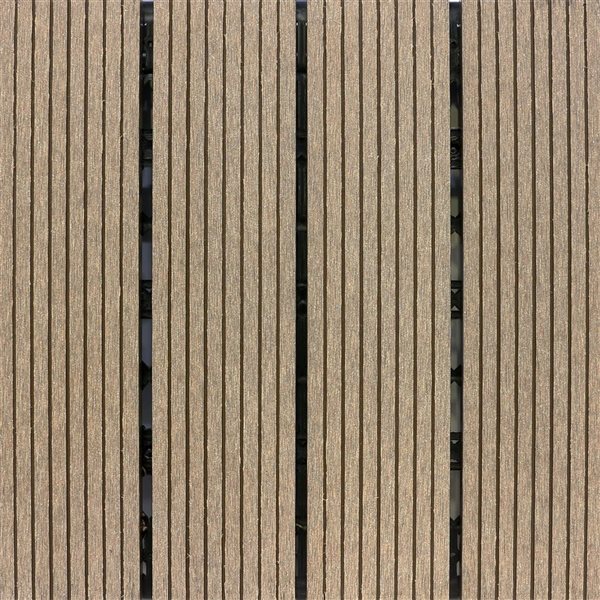 everhome 12 x 12-in Pecan Composite Deck Tiles - 12/Pk