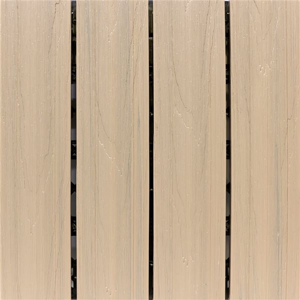 everhome 12 x 12-in Almond Co-Extruded Composite Deck Tiles - 12/Pk
