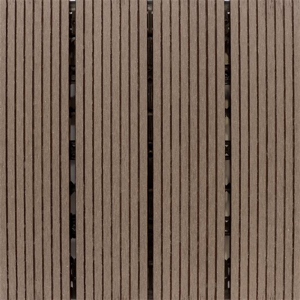 everhome 12 x 12-in Walnut Composite Deck Tiles - 12/Pk
