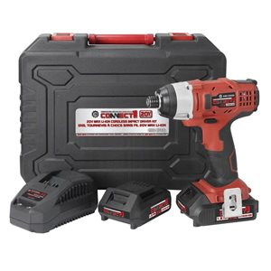 King Canada 20V Max Lithium Ion Cordless Impact Driver Kit with 2 Batteries