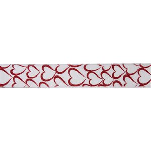 Northlight 2.5-in x 32.8-ft White Polyester Valentine's Day Decorative Ribbon