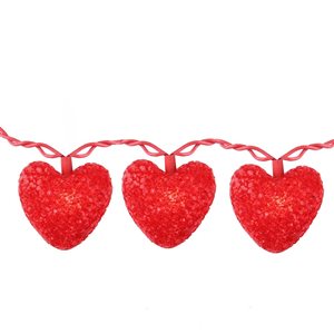 Northlight Valentine's Day 10-Bulb Red Heart Shaped String Light Set