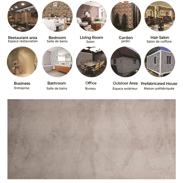 Dundee Deco Beige Grey 3.3 ft X 1.6 ft Styrofoam 3D Wall Panels Silver 54 sq ft in total