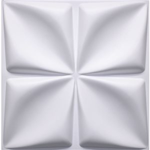 Dundee Deco Modern Diamond PVC 3D Wall Panel White 1.6 ft X 1.6 ft, 2.7 sq. ft. Each